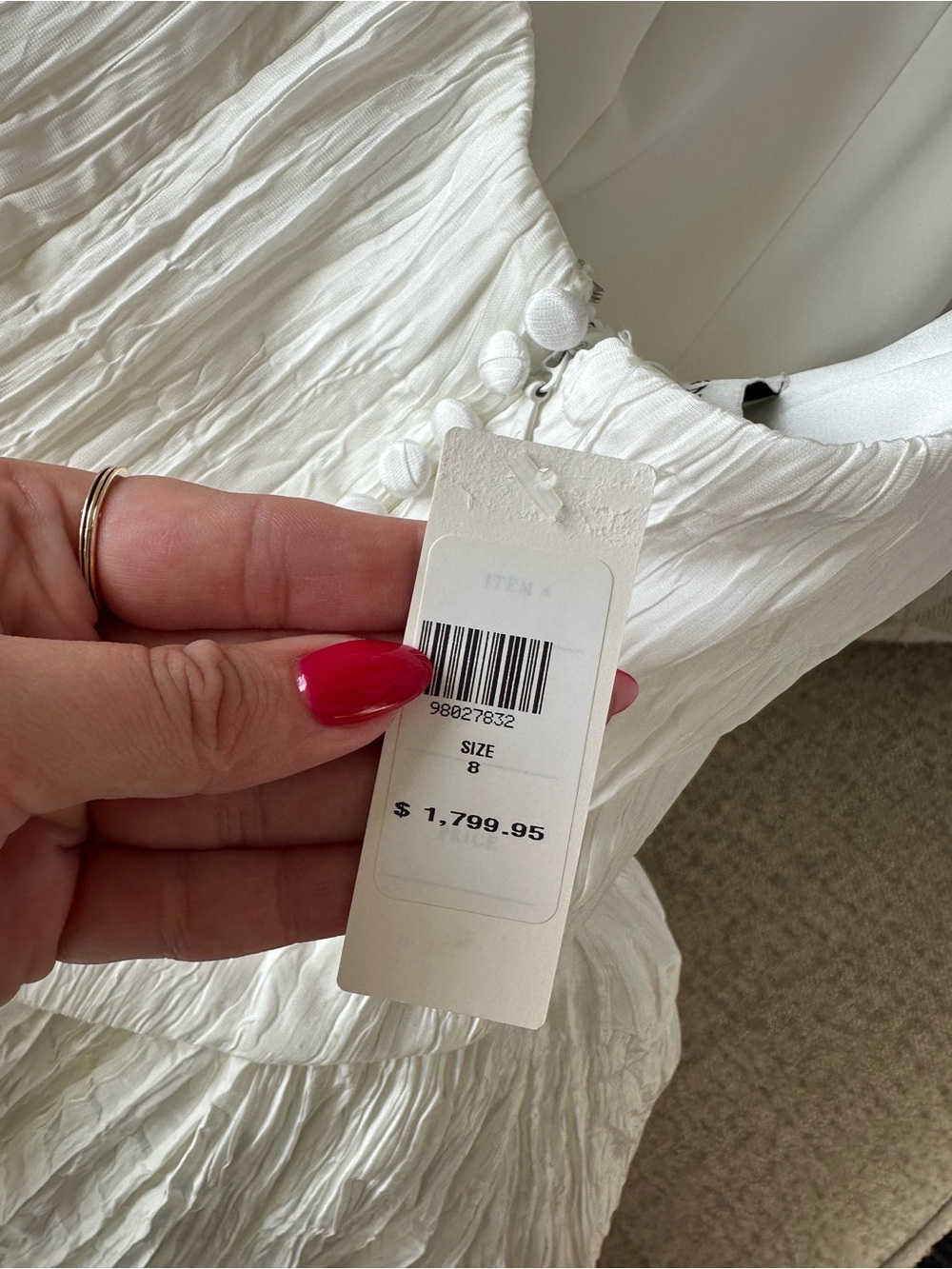 Jenny Yoo Aria Crinkled Habotai Corset Basque-Waist A-Line Wedding Gown - Picture 7 of 8